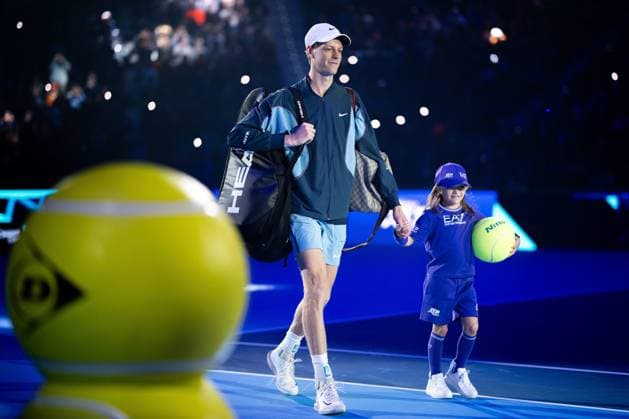 Italy s Jannik Sinner before the singles tennis match of the ATP, Tennis Herren World Tour Finals against United States Taylor Fritz at the Inalpi Arena in Turin, Italy - - Tuesday, November 12, 2024.  Copyright: xMarcoxAlpozzi LaPressex