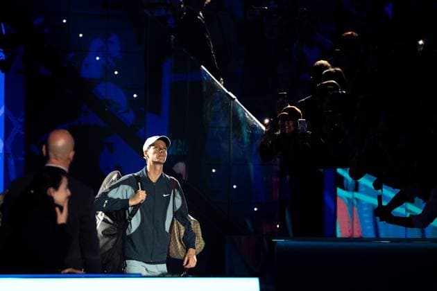 Italy s Jannik Sinner before the singles tennis match of the ATP, Tennis Herren World Tour Finals against United States Taylor Fritz at the Inalpi Arena in Turin, Italy - - Tuesday, November 12, 2024.  Copyright: xMarcoxAlpozzi LaPressex