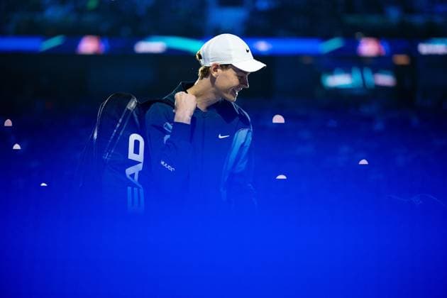 Italy s Jannik Sinner before the singles tennis match of the ATP, Tennis Herren World Tour Finals against United States Taylor Fritz at the Inalpi Arena in Turin, Italy - - Tuesday, November 12, 2024.  Copyright: xMarcoxAlpozzi LaPressex