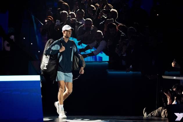 Italy s Jannik Sinner before the singles tennis match of the ATP, Tennis Herren World Tour Finals against United States Taylor Fritz at the Inalpi Arena in Turin, Italy - - Tuesday, November 12, 2024.  Copyright: xMarcoxAlpozzi LaPressex