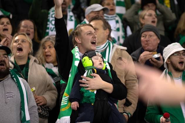 Manchester City Women and Hammarby IF UEFA Women™s Champions League MANCHESTER, ENGLAND - NOVEMBER 12: Hammarby fans during the UEFA Women™s Champions League match between Manchester City Women and Team at Hammarby IF on November 12, 2024 in Manchester, England Manchester United, ManU Kingdom Copyright: xNinaxFarooqix