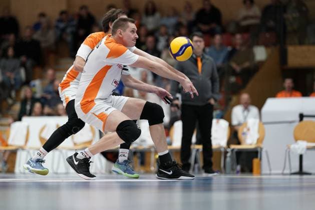 Volleyball, CEV Challenge Cup 12 11 2024, Volleyball, Centre Sportif Lorentzweiler, Luxembourg, CEV Challenge Cup, VC Lorentzweiler LUX Lycurgus Volleyball NL vl Chris Zuidberg Lorentzweiler 14