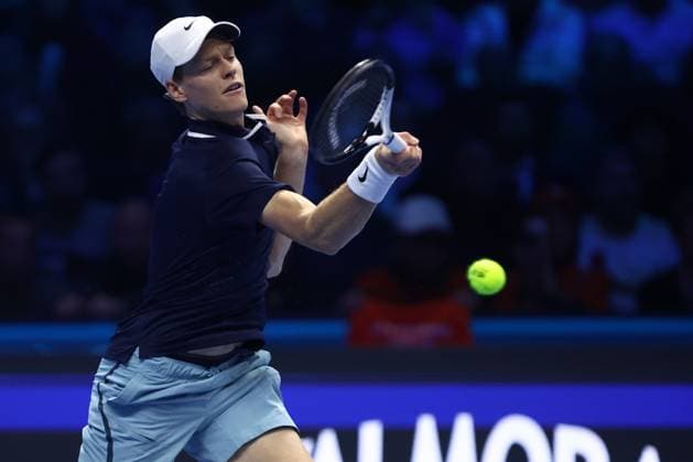 Jannik Sinner (Italy) controls the ball, Day 3, Nitto ATP, Tennis Herren Finals 2024, INALPI Arena, November 12, 2024, Turin, Italy.