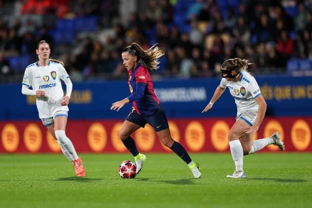 Barcelona, Spain, November 12th 2024: Claudia Pina (9 FC Barcelona, Barca in action during the UEFA Womens Champions League football match between FC Barcelona and SKN St Polten at the Johan Cruyff Stadium in Barcelona, Spain (Judit Cartiel SPP) Copyright: xJuditxCartiel SPPx spp-en-JuCa-JUCA9761