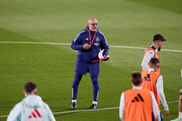 Spain training session at Ciudad del Futbol de Las Rozas in Madrid, Spain - 12 Nov 2024 Luis de la Fuente, the head coach of Spain looks on during the Spain training session at Ciudad del Futbol de Las Rozas. Madrid Spain Copyright: xFedericoxTitonex xSOPAxImagesx FTITONE_00031