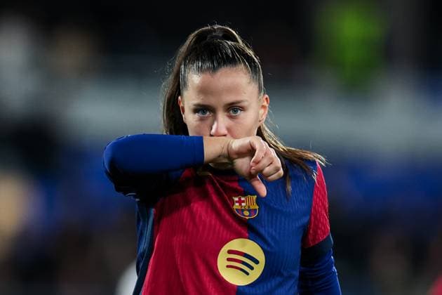 Sport Bilder des Tages Barcelona, Spain, November 12th 2024: Claudia Pina (9 FC Barcelona, Barca celebrates after scoring during the UEFA Womens Champions League football match between FC Barcelona and SKN St Polten at the Johan Cruyff Stadium in Barcelona, Spain (Judit Cartiel SPP) Copyright: xJuditxCartiel SPPx spp-en-JuCa-JUCA0745