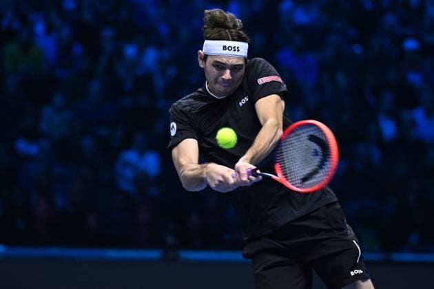 Nitto ATP, Tennis Herren Finals - Sinner v Fritz Taylor Fritz from USA during his second match at the 2024 Nitto ATP Finals in Torino, Italy, on November 12, 2024. Photo by Corinne Dubreuil ABACAPRESS.COM Turin Italy  Copyright: xDubreuilxCorinne ABACAx