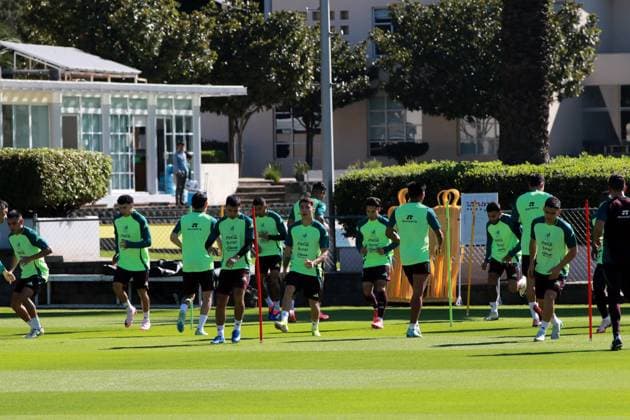 Mexico national team, Nationalteam Training Players of the Mexican national soccer team train during a training session before their Concacaf Nations League match against the Honduras national team at the High Performance Center in Mexico City, Mexico, on November 12, 2024. MÃ xico City Mexico  Copyright: xJosexLuisxToralesx originalFilename:torales-notitle241112_npjne.jpg