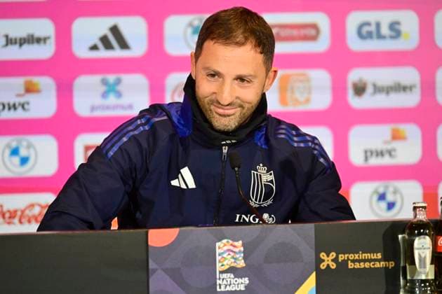 Sport Bilder des Tages Media Activities of the Belgian National Football team - 13 11 2024 TUBIZE, BELGIUM - NOVEMBER 13 : Tedesco Domenico head coach of Belgium pictured during a press conference, PK, Pressekonferenz prior to the Nations League games against Italy and Israel at the Belgian National Football center on November 13, 2024 in Tubize, Belgium, 13 11 2024 Tubize Belgium  Copyright: xPeterxDexVoechtx