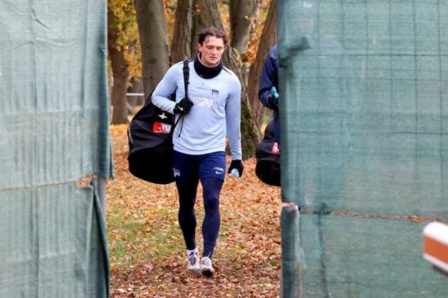 DEU, DFL, 2 FBL Hertha BSC, Training, 13 11 2024, Sportforum, Berlin, DEU, DFL, 2 FBL Hertha BSC, Training, im Bild Fabian Reese Hertha BSC Berlin 11 DFL regulations prohibit any use of Photographs as image sequences and or quasi video Foto Juergen Engler nordphoto GmbH nordphotoxGmbHx xEngler nph00076