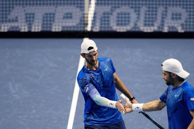 Italy s Simone and Italy s Andrea Vavassori during the match against Kevin KRAWIETZ, of Germay and Tim PUETZ of Germany, at the Inalpi Arena in Turin, Italy - - Wednesday, November 13, 2024.  Copyright: xMarcoxAlpozzi LaPressex