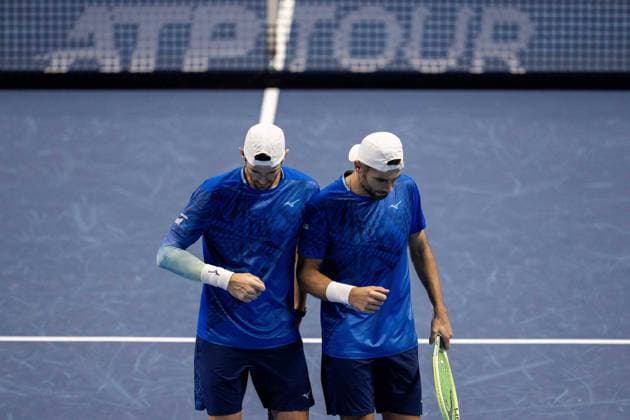 Italy s Simone and Italy s Andrea Vavassori during the match against Kevin KRAWIETZ, of Germay and Tim PUETZ of Germany, at the Inalpi Arena in Turin, Italy - - Wednesday, November 13, 2024.  Copyright: xMarcoxAlpozzi LaPressex