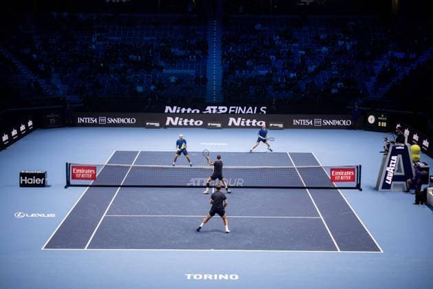 Italy s Simone and Italy s Andrea Vavassori during the match against Kevin KRAWIETZ, of Germay and Tim PUETZ of Germany, at the Inalpi Arena in Turin, Italy - - Wednesday, November 13, 2024.  Copyright: xMarcoxAlpozzi LaPressex