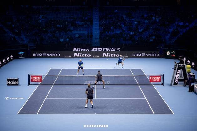 Italy s Simone and Italy s Andrea Vavassori during the match against Kevin KRAWIETZ, of Germay and Tim PUETZ of Germany, at the Inalpi Arena in Turin, Italy - - Wednesday, November 13, 2024.  Copyright: xMarcoxAlpozzi LaPressex
