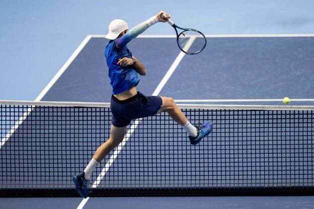 Italy s Andrea Vavassori returns the ball as Italy s Simone Bolelli looks on during the match against Kevin KRAWIETZ, of Germay and Tim PUETZ of Germany, at the Inalpi Arena in Turin, Italy - - Wednesday, November 13, 2024.  Copyright: xMarcoxAlpozzi LaPressex