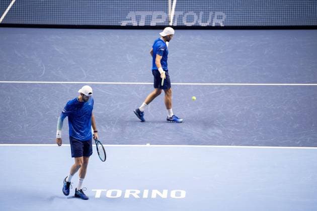 Italy s Simone and Italy s Andrea Vavassori during the match against Kevin KRAWIETZ, of Germay and Tim PUETZ of Germany, at the Inalpi Arena in Turin, Italy - - Wednesday, November 13, 2024.  Copyright: xMarcoxAlpozzi LaPressex