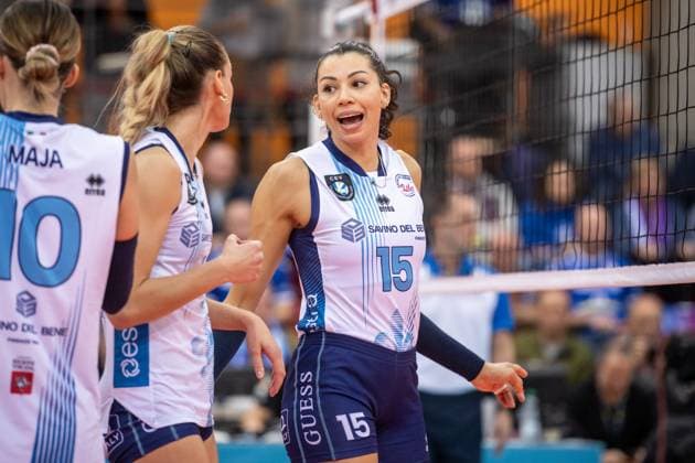 Ana Carolina da Silva Carol Scandicci, 15 GER, Allianz MTV Stuttgart vs Savino Del Bene Scandicci, Volleyball, CEV Volleyball Champions League, VCL, main round, 2024 2025 season, 13 11 2024 GER, Allianz MTV Stuttgart vs Savino Del Bene Scandicci, Volleyball, CEV Volleyball Champions League, VCL, main round, 2024 2025 season, 13 11 2024 Stuttgart Copyright: xSandyxDinkelackerx EP_SDR