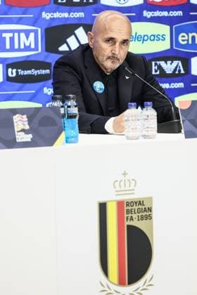 Luciano Spalletti pictured during a press conference, PK, Pressekonferenz of Italian national soccer team, ahead of tomorrow game against Belgium in the Nations League group phase, Wednesday 13 November 2024 in Brussels. BRUNOxFAHY  x105334856x