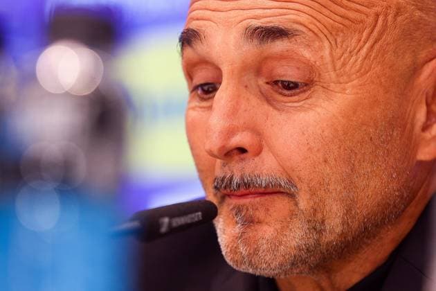 Italian National Football Team Media Activities 13 11 2024 BRUSSELS, BELGIUM - NOVEMBER 13 : Luciano Spalletti head coach of Italy pictured during the press conference, PK, Pressekonferenz prior to the upcoming UEFA Nations League game between Belgium and Italy on November 13, 2024 in Brussels, Belgium, 13 11 2024 Brussels Belgium  Copyright: xTomasxSiskx