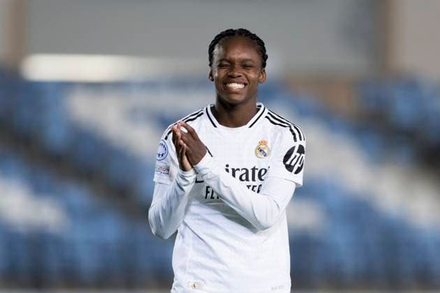 UEFA Women s Champions League - Real Madrid vs FC Twente MADRID, SPAIN -November 13: Linda Caicedo of Real Madrid women reacts to a missed opportunity during the UEFA Women s Champions League match between Real Madrid and FC Twente at Alfredo Di Stefano stadium in Madrid. (Photo by Guillermo Martinez) Madrid Alfredo Di Stefano Stadium Spain Copyright: xGuillermoxMartinezx