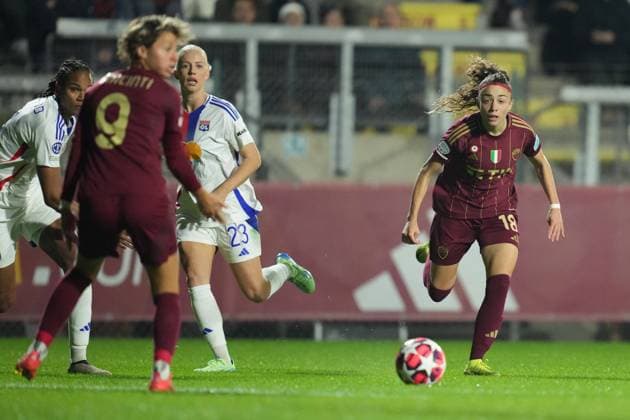 Roma s Benedetta Glionna during the Uefa Women s Champions League Group A soccer match between Roma and Olympique Lyonnais at the Rome s Tre Fontane stadium, Italy - Wednesday November 13, 2024 - Soccer ( Photo by Alfredo Falcone LaPresse )  Copyright: xAlfredoxFalcone LaPressex
