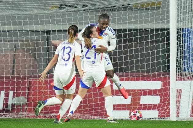 Olympique Lyonnais Melchie Dumornay celebrates after scoring 0-1 during the Uefa Women s Champions League Group A soccer match between Roma and Olympique Lyonnais at the Rome s Tre Fontane stadium, Italy - Wednesday November 13, 2024 - Soccer ( Photo by Alfredo Falcone LaPresse )  Copyright: xAlfredoxFalcone LaPressex