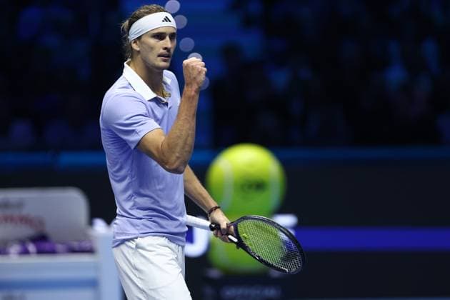 Alexander Zverev (Germany) celebrates, Day 4, Nitto ATP, Tennis Herren Finals 2024, INALPI Arena, November 13, 2024, Turin, Italy.