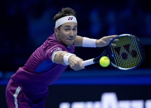 Casper Ruud of Norway in action Nitto ATP, Tennis Herren Finals, Day 7, Tennis, Inalpi Arena, Turin, Italy 16 Nov 2024  Copyright: xEllaxLing Shutterstockx 14893646n