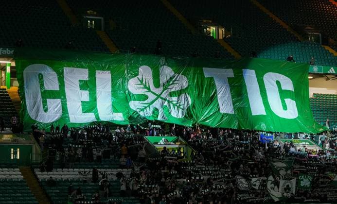 Celtic fans banner Celtic Women v Chelsea Women, UEFA Women s Champions League, Group B, Football, New Celtic Park, Glasgow, Scotland, UK - 13 Nov 2024 EDITORIAL USE ONLY No use with unauthorised audio, video, data, fixture lists, club league logos or live services. Online in-match use limited to 120 images, no video emulation. No use in betting, games or single club league player publications. Copyright: xStuartxWallace Shutterstockx 14902036aq