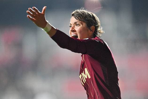 Foto IPP Roberto Ramaccia Roma 13 11 2024 Calcio Femminile Uefa Champions League Women 2024 2025 Roma vs Lione Olympique Lyonnais OL 0-3 Nella foto Valentina Giacinti rammaricata Italy Photo Press - World Copyright Roma italy  Copyright: xR4924_italyphotopressx