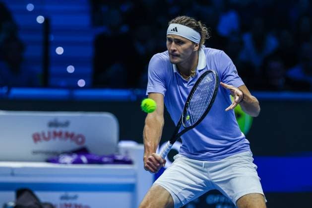 Alexander Zverev of Germany seen in actions during Men s Singles Group Stage match against Casper Ruud of Norway on day four of the Nitto ATP, Tennis Herren Finals 2024 at Inalpi Arena  Copyright: xFabrizioxCarabelli IPAxSportx xix xx IPA_51531171 IPA_Agency_IPA51531171