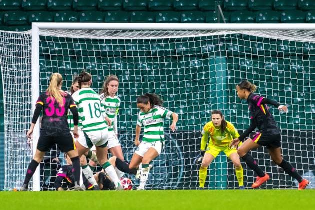 Celtic Women v Chelsea Women UEFA Womens Champions League 13 11 2024. Shannon McGregor of Celtic clears the ball form the box during the UEFA Womens Champions League match between Celtic FC and Chelsea FC, Celtic Park, Glasgow, Scotland. 13 11 2024. Editorial use only , Copyright: xColinxPoultneyx PSI-20821-0049