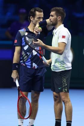 Wesley Koolhof (Holland) und Nikola Mektic (Croatia) speaks with, Day 5, Nitto ATP, Tennis Herren Finals 2024, INALPI Arena, November 14, 2024, Turin, Italy.