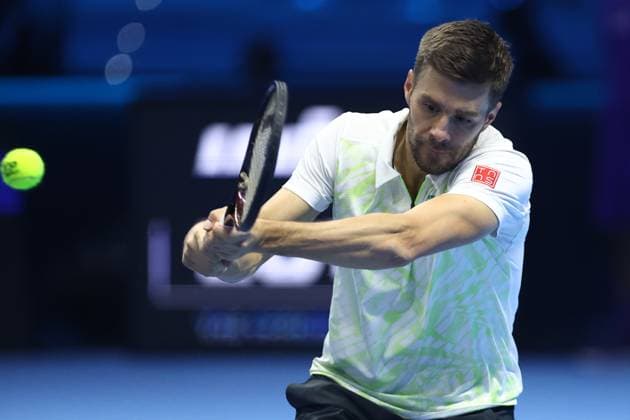 Nikola Mektic (Croatia) controls the ball, Day 5, Nitto ATP, Tennis Herren Finals 2024, INALPI Arena, November 14, 2024, Turin, Italy.