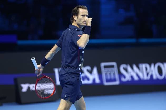 Wesley Koolhof (Holland) celebrates, Day 5, Nitto ATP, Tennis Herren Finals 2024, INALPI Arena, November 14, 2024, Turin, Italy.
