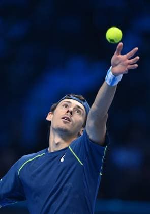 November 14, 2024, Turin: Alex de Minaur of Australia plays the match against Taylor Fritz of USA during the match of Nitto ATP, Tennis Herren Finals in Turin, 14 november 2024 ..The ATP men s singles world number 1 is preparing for the ATP Finals that will run from 10-17 November in Turin ANSA ALESSANDRO DI MARCO ATP Finals Torino  - ZUMAa110 20241114_zaf_a110_032 Copyright: xAlessandroxDixMarcox