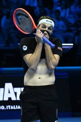 Taylor Fritz (USA) in action against Alex de Minaur (AUS) during day five of the Nitto ATP, Tennis Herren finals 2024 at Inalpi Arena on November 14, 2024 in Turin, Italy.  Copyright: xDomenicoxCippitelli IPAxSportx x xx IPA_51556366 IPA_Agency_IPA51556366
