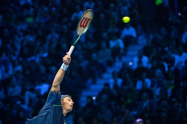 November 14, 2024: Alex de Minaur of Australia against Taylor Fritz of USA during their Nitto ATP, Tennis Herren Finals Day 5 during day one of the Nitto ATP Finals at Inalpi Arena on November 14, 2024 in Turin, Italy. - ZUMAg210 20241114_abp_g210_012 Copyright: xStefanoxGuidix