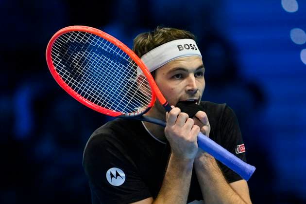 November 14, 2024: Taylor Fritz of USA in action against Alex de Minaur of Australia during their Nitto ATP, Tennis Herren Finals Day 5 during day one of the Nitto ATP Finals at Inalpi Arena on November 14, 2024 in Turin, Italy. - ZUMAg210 20241114_abp_g210_066 Copyright: xStefanoxGuidix