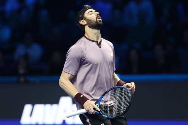 Jordan Thompson (Australia) looks dejected, Day 5, Nitto ATP, Tennis Herren Finals 2024, INALPI Arena, November 14, 2024, Turin, Italy.