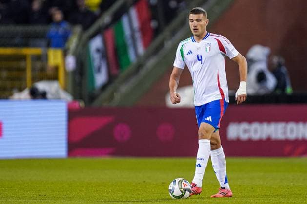 2024-11-14 Belgium v Italy - UEFA Nations League 2024 25 League A Group A2 BRUSSELS, BELGIUM - NOVEMBER 14: Alessandro Buongiorno of Italy dribbles during the UEFA Nations League 2024 25 League A Group A2 match between Belgium and Italy at King Baudouin Stadium on November 14, 2024 in Brussels, Belgium. (Photo by Joris Verwijst BSR Agency) Brussels Belgium Content not available for redistribution in The Netherlands directly or indirectly through any third parties. Copyright: xBSRxAgencyx