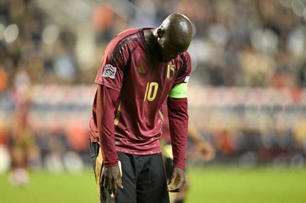 Belgium v Italy - UEFA Nations League 14 11 2024 BRUSSELS, BELGIUM - NOVEMBER 14 : Lukaku Romelu, forward of Belgium looks dejected during the UEFA Nations League tournament League A Phase Group A2 match between Belgium and Italy on November 14, 2024 in Brussels, Belgium, 14 11 2024 Brussels Belgium  Copyright: xNicoxVereeckenx