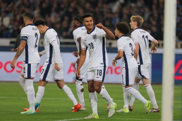 Greece v England UEFA Nations League Ollie Watkins of England celebrates scoring a goal during the UEFA Nations League match at Olympic Stadium, Athens UK Newspapers OUT Copyright: xYannisxHalasx FIL-20915-0021