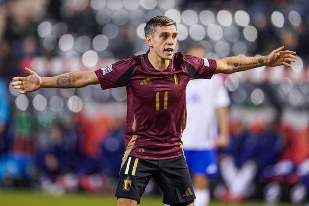 2024-11-14 Belgium v Italy - UEFA Nations League 2024 25 League A Group A2 BRUSSELS, BELGIUM - NOVEMBER 14: Leandro Trossard of Belgium shouting during the UEFA Nations League 2024 25 League A Group A2 match between Belgium and Italy at King Baudouin Stadium on November 14, 2024 in Brussels, Belgium. (Photo by Joris Verwijst BSR Agency) Brussels Belgium Content not available for redistribution in The Netherlands directly or indirectly through any third parties. Copyright: xBSRxAgencyx