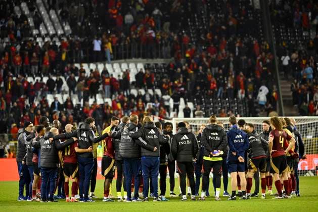 Belgium v Italy - UEFA Nations League 14 11 2024 BRUSSELS, BELGIUM - NOVEMBER 14 : players of Belgium after the UEFA Nations League tournament League A Phase Group A2 match between Belgium and Italy on November 14, 2024 in Brussels, Belgium, 14 11 2024 Brussels Belgium  Copyright: xVincentxKalutx