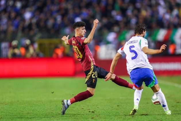 Belgium v Italy - UEFA Nations League 14 11 2024 BRUSSELS, BELGIUM - NOVEMBER 14 : Al-Dakhil Ameen defender of Belgium in action during the UEFA Nations League tournament League A Phase Group A2 match between Belgium and Italy on November 14, 2024 in Brussels, Belgium, 14 11 2024 Brussels Belgium  Copyright: xTomasxSiskx