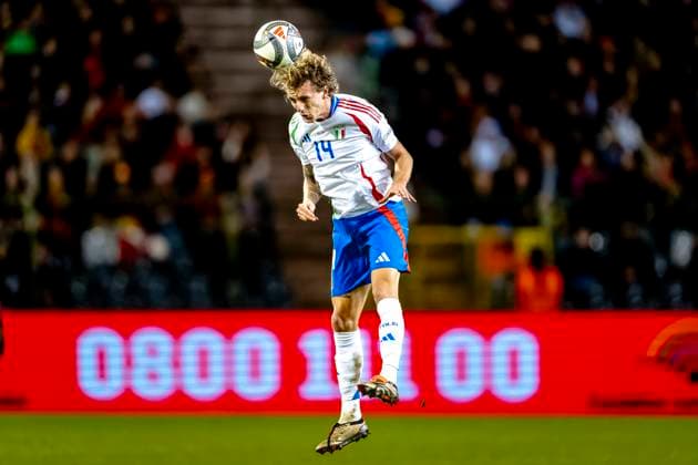 Italy defender Matteo Gabbia, during the match Belgium Italy at the King Baudouin Stadiu for the UEFA Nations League League A Group A2 season 2024 2025 in BRUSSELS, Netherlands on 14 november 2024, photo by Marcel van Dorst EYE4images DeFodi Images not used in POL SRB CRO FRA GBR NED ITA USA Defodi 746 200471 Defodi-746 not used in POL SRB CRO FRA GBR NED ITA USA