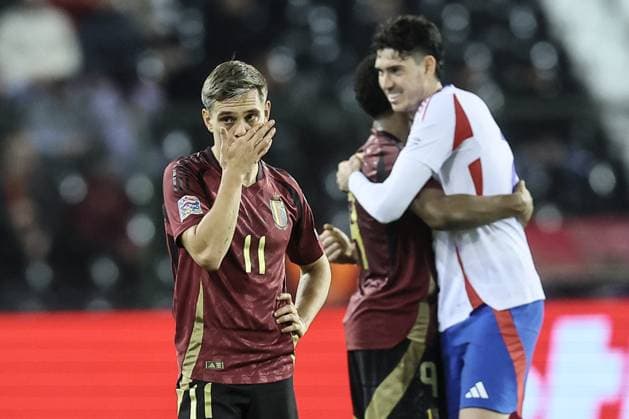 Belgium s Leandro Trossard looks dejected after a soccer game between Belgian national soccer team Red Devils and Italy, match 5 (out of 6) in the League A Group 2 of the UEFA Nations League 2025 competition, Thursday 14 November 2024 in Brussels. BELGA PHOTO BRUNO FAHY BELGA PHOTO Bruno Fahy LaPresse BELGIUM OUT  Copyright: xBELGA LaPresse x