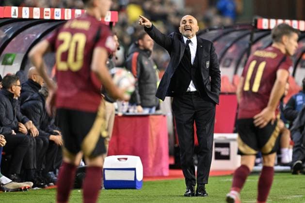 241114 UEFA NATIONS LEAGUE A2 - D5 BELGIUM VS ITALY Head Coach Luciano Spaletti of Italy pictured during a soccer game between the national teams of Belgium, called the Red Devils and Italy, called Azzurri in the fifth game in group A2 in the UEFA Nations League , on Thursday 14 November 2024 in Brussels , Belgium . photo isosport David Catry BRUSSELS BELGIUM  Copyright: xx 485781
