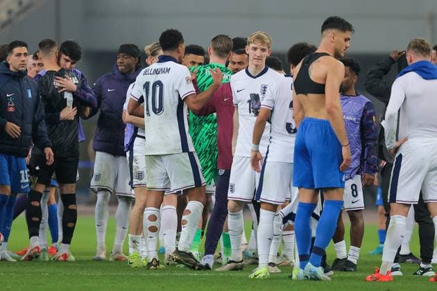 Greece v England UEFA Nations League England and Greece players shake hands at the end of the UEFA Nations League match at Olympic Stadium, Athens UK Newspapers OUT Copyright: xYannisxHalasx FIL-20915-0070